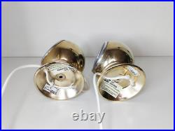 Pair of mid century atomic eyeball lamps, gold plated, ABO Randers of Denmark Pair of mid century atomic eyeball lamps, gold plated, ABO Randers of Denmark