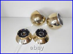 Pair of mid century atomic eyeball lamps, gold plated, ABO Randers of Denmark