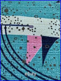 Pastels! Aqua Flamingo PINK Atomic Mid Century Barkcloth Vintage Fabric PILLOWS Pastels! Aqua Flamingo PINK Atomic Mid Century Barkcloth Vintage Fabric PILLOWS