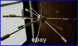 Polished Brass Atomic Sputnik Starburst Chandelier MID Century Modern