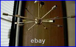 Polished Brass Atomic Sputnik Starburst Chandelier MID Century Modern