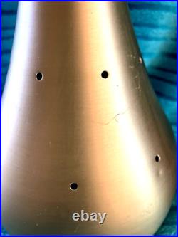 Quality Mid Century Atomic Reproduction Perforated Brushed Gold Pendant Light