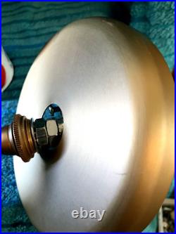 Quality Mid Century Atomic Reproduction Perforated Brushed Gold Pendant Light