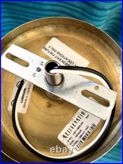 Quality Mid Century Atomic Reproduction Perforated Brushed Gold Pendant Light