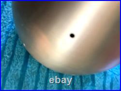 Quality Mid Century Atomic Reproduction Perforated Brushed Gold Pendant Light