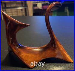 RARE Mid Century Modern Cubist Atomic Brown Ceramic Cat Figurine RARE Mid Century Modern Cubist Atomic Brown Ceramic Cat Figurine