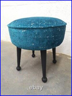 RESTORED WOOD & UPHOLSTERY vintage retro atomic Sherbourne footstool