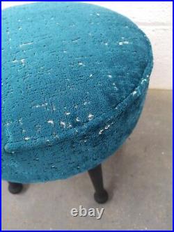 RESTORED WOOD & UPHOLSTERY vintage retro atomic Sherbourne footstool