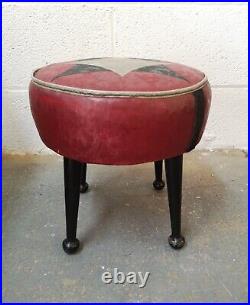 RESTORED WOOD & UPHOLSTERY vintage retro atomic Sherbourne footstool