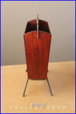 Rare! Atomic Vintage MID Century Modern Floating Magazine Rack 1950 Rosewood