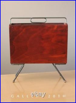 Rare! Atomic Vintage MID Century Modern Floating Magazine Rack 1950 Rosewood