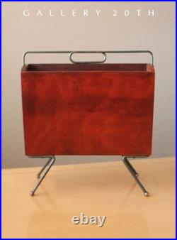 Rare! Atomic Vintage MID Century Modern Floating Magazine Rack 1950 Rosewood