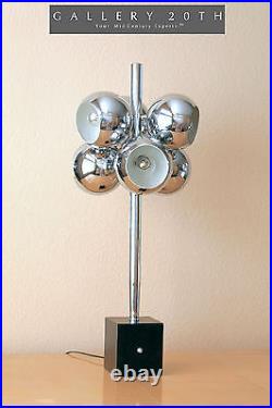 Rare! Space Age Chrome MID Century Modern Sonneman Table Lamp! 50's 60's Atomic