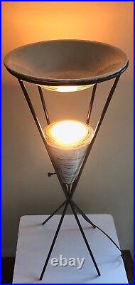 Rare Vintage 50s Atomic Iron Ceramic Pottery Lamp Mid Century Modern Lighting