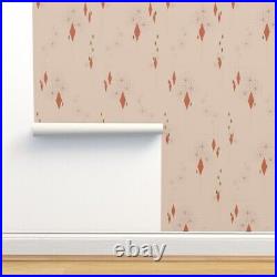 Removable Water-Activated Wallpaper 1960S Atomic Mcm Mod Mid Century Coppertone