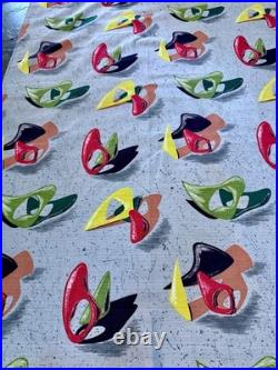 Retro Boomerang 1950 Amoeba GALAXIES Mid Century Atomic Barkcloth Vintage Fabric Retro Boomerang 1950 Amoeba GALAXIES Mid Century Atomic Barkcloth Vintage Fabric