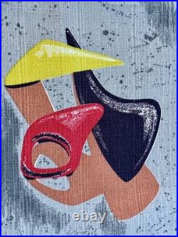 Retro Boomerang 1950 Amoeba GALAXIES Mid Century Atomic Barkcloth Vintage Fabric Retro Boomerang 1950 Amoeba GALAXIES Mid Century Atomic Barkcloth Vintage Fabric