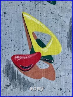 Retro Boomerang 1950 Amoeba GALAXIES Mid Century Atomic Barkcloth Vintage Fabric Retro Boomerang 1950 Amoeba GALAXIES Mid Century Atomic Barkcloth Vintage Fabric