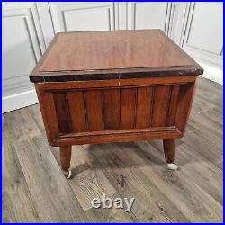 Retro Mid Century Modern Atomic Carved Danish Bedside Cabinet Night Stand Table
