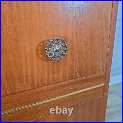 Retro Vintage Mid Century Modern Chest Of 2 Drawers Teak Veneer Atomic Legs Retro Vintage Mid Century Modern Chest Of 2 Drawers Teak Veneer Atomic Legs