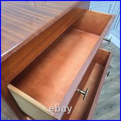 Retro Vintage Mid Century Modern Chest Of 2 Drawers Teak Veneer Atomic Legs