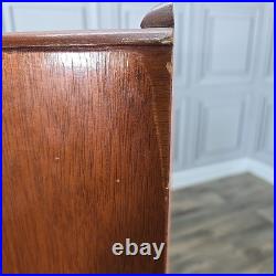Retro Vintage Mid Century Modern Chest Of 2 Drawers Teak Veneer Atomic Legs