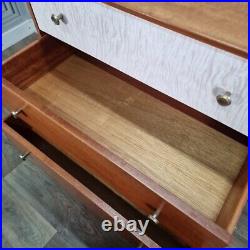 Retro Vintage Mid Century Modern Chest Of 3 Drawers Teak Veneer Atomic Legs
