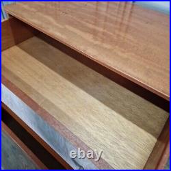 Retro Vintage Mid Century Modern Chest Of 3 Drawers Teak Veneer Atomic Legs