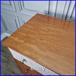 Retro Vintage Mid Century Modern Chest Of 3 Drawers Teak Veneer Atomic Legs