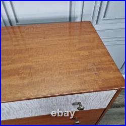 Retro Vintage Mid Century Modern Chest Of 3 Drawers Teak Veneer Atomic Legs