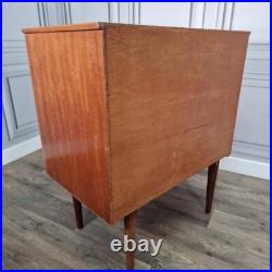 Retro Vintage Mid Century Modern Chest Of 3 Drawers Teak Veneer Atomic Legs