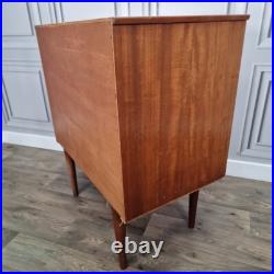Retro Vintage Mid Century Modern Chest Of 3 Drawers Teak Veneer Atomic Legs