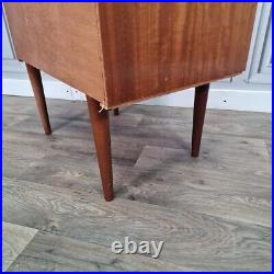 Retro Vintage Mid Century Modern Chest Of 3 Drawers Teak Veneer Atomic Legs