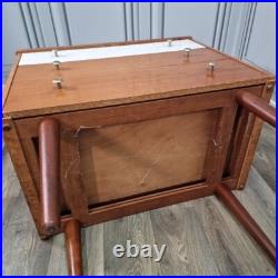 Retro Vintage Mid Century Modern Chest Of 3 Drawers Teak Veneer Atomic Legs