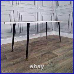 Retro Vintage Mid-Century Modern Marble Effect Side Coffee Table Atomic