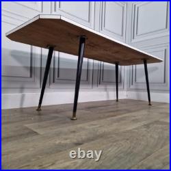 Retro Vintage Mid-Century Modern Marble Effect Side Coffee Table Atomic