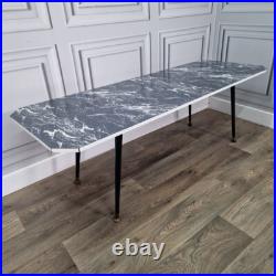 Retro Vintage Mid-Century Modern Marble Effect Side Coffee Table Atomic