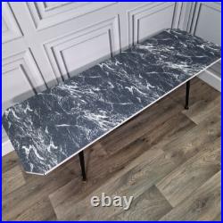 Retro Vintage Mid-Century Modern Marble Effect Side Coffee Table Atomic