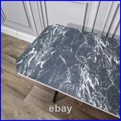 Retro Vintage Mid-Century Modern Marble Effect Side Coffee Table Atomic