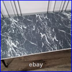 Retro Vintage Mid-Century Modern Marble Effect Side Coffee Table Atomic