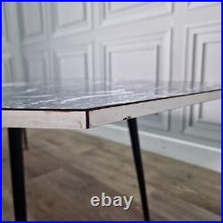 Retro Vintage Mid-Century Modern Marble Effect Side Coffee Table Atomic