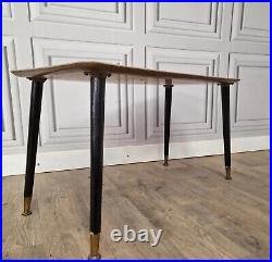 Retro Vintage Mid-Century Modern Wood Side Coffee Table Atomic Sputnik Danish