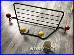 Roger Feraud Mid-century Wrought Iron Atomic Coat Rack and shelf