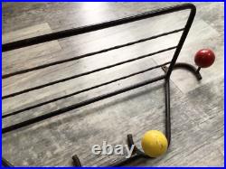 Roger Feraud Mid-century Wrought Iron Atomic Coat Rack and shelf