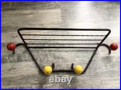 Roger Feraud Mid-century Wrought Iron Atomic Coat Rack and shelf