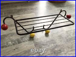 Roger Feraud Mid-century Wrought Iron Atomic Coat Rack and shelf