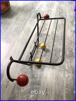 Roger Feraud Mid-century Wrought Iron Atomic Coat Rack and shelf