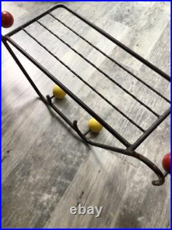 Roger Feraud Mid-century Wrought Iron Atomic Coat Rack and shelf