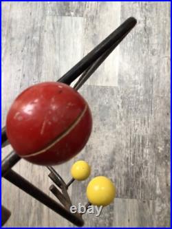 Roger Feraud Mid-century Wrought Iron Atomic Coat Rack and shelf