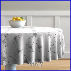 Round Tablecloth Mid Century Atomic Vintage Futuristic Modern Cotton Sateen